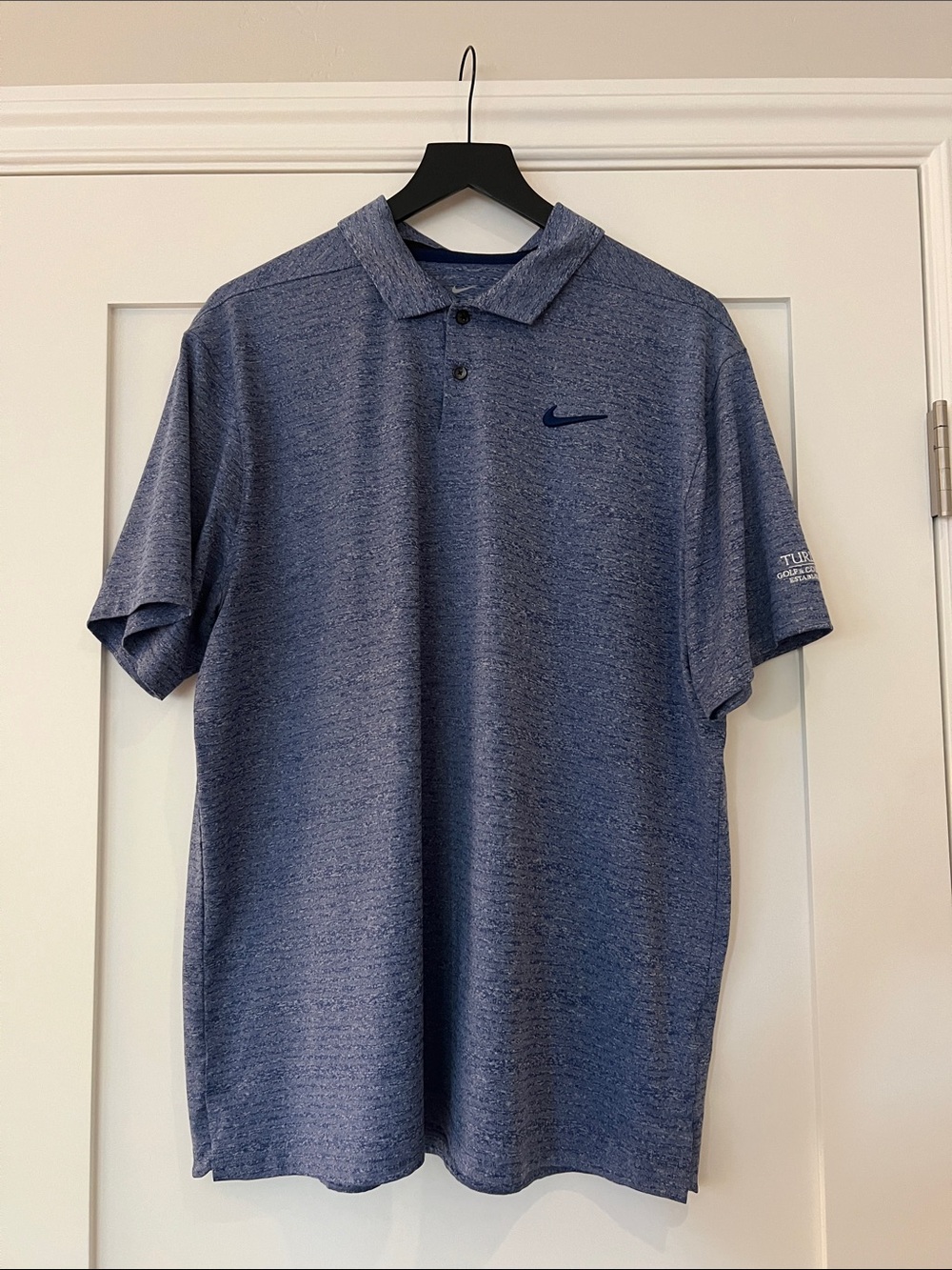 Nike Men’s Heathered Blue Polo with Swoosh